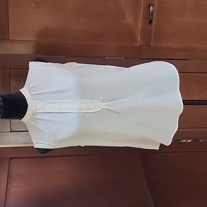 ANN TAYLOR Petite High Neck Sleeveless Top w/ Cutout Lace Details Size MP